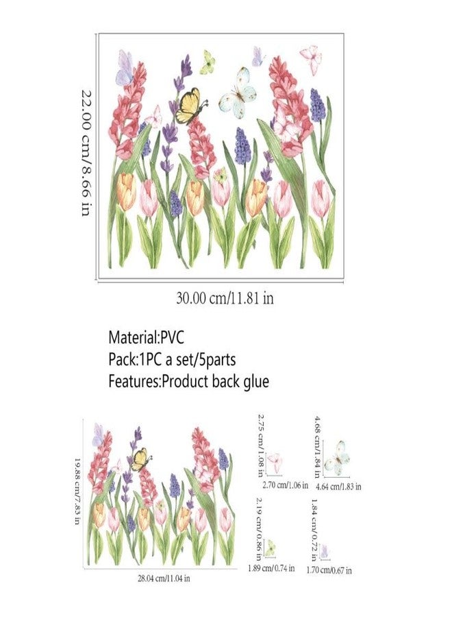 Ethanberg 3 Sheets Flowers Birds Butterflies Toilet Seat Lid Stickers, Removable Waterproof Toilet Cover Sticker Decals, Self-Adhesive Bathroom Wall Stickers, Toilets Seat Decals for WC Restroom Home Decor - Image 3